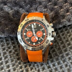 Nautica Silver and Orange Chronograph Watch